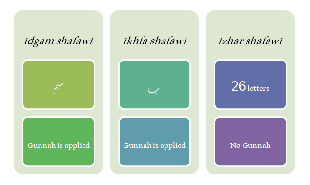 Chart of the Meem Sakinah rules