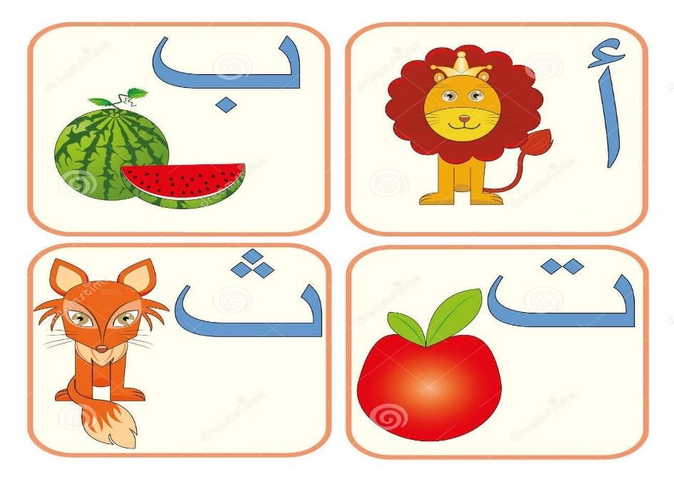 flashcards for teaching kids the Arabic alphabet