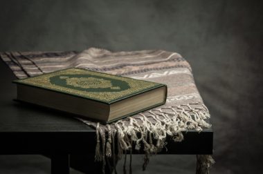 A copy of the Mushaf on a table
