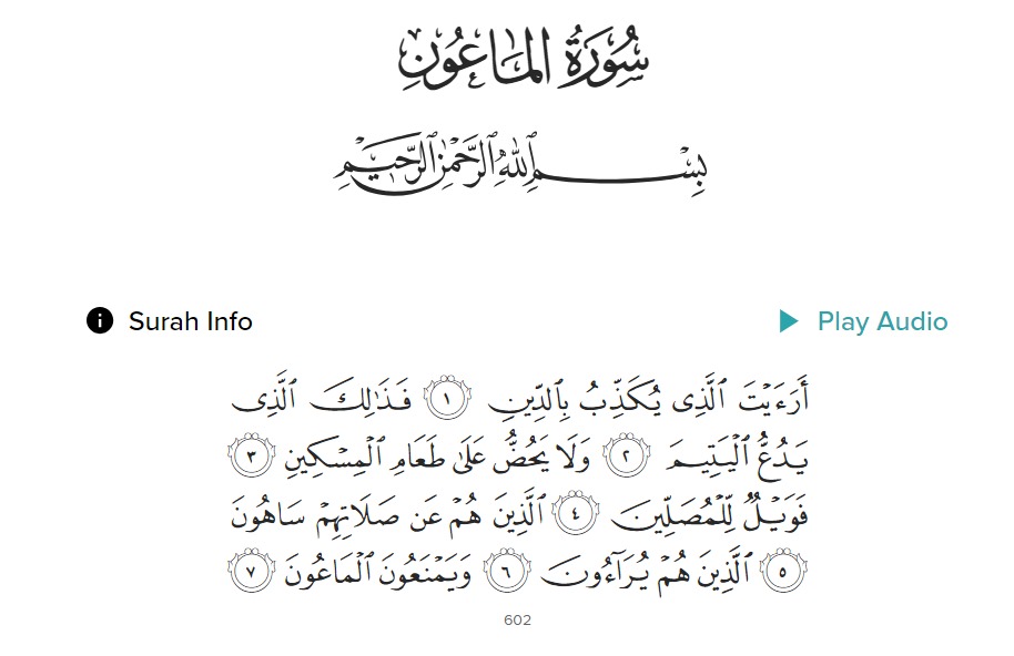 Surah Al-Ma'un