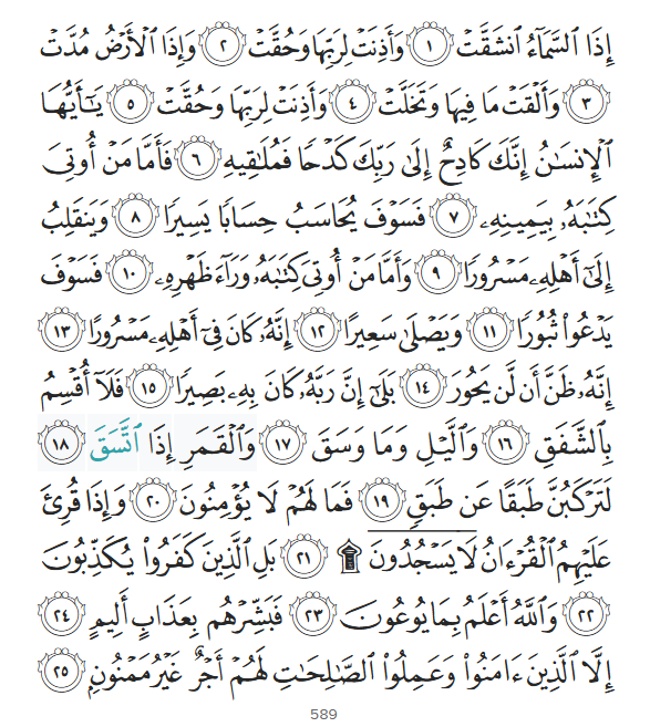Surah Al-Inshiqaq 