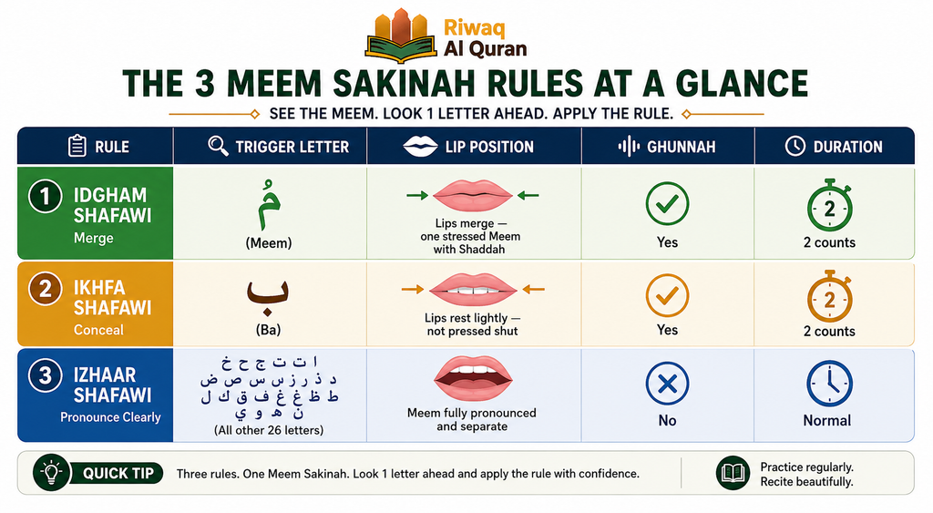 Meem Sakinah Rules - A Complete Tajweed Guide with Quranic Examples 5 image 661