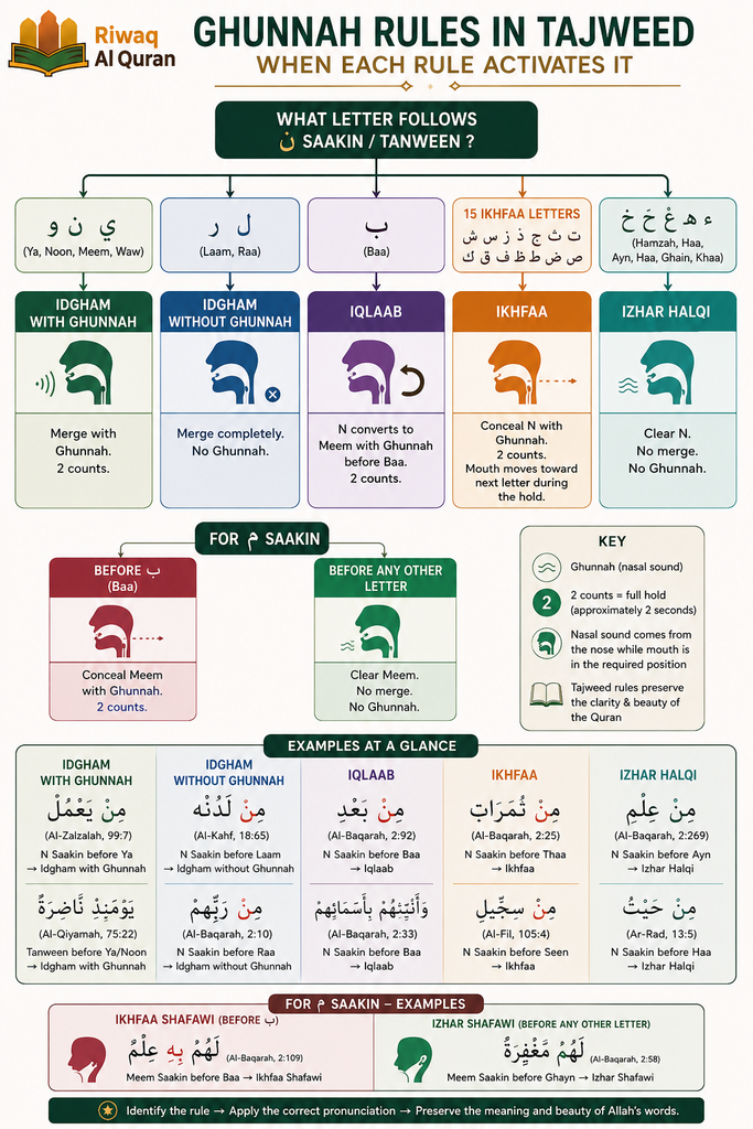 Ghunnah in Tajweed - Types, Rules, Letters, and Quranic Examples 4 image 682