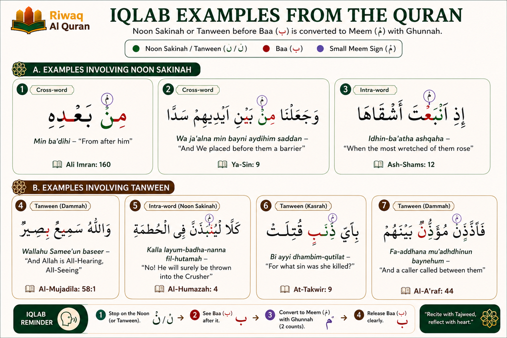 Iqlab in Tajweed - Rules, Letters, Pronunciation, and Quranic Examples 5 image 699