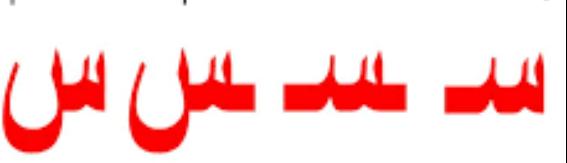 How the Arabic Letter Seen Changes Shape in Different Word Positions?
